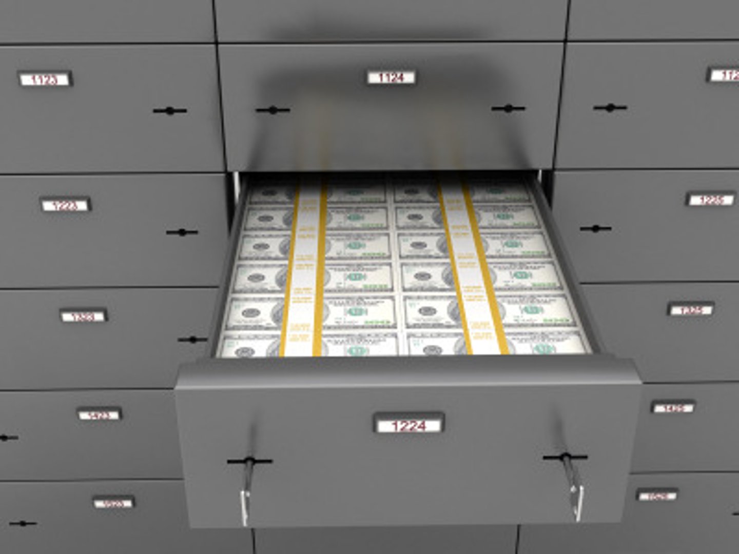 <p>a small, secure storage compartment that you can rent in a bank, usually for $100 a year or less.</p>