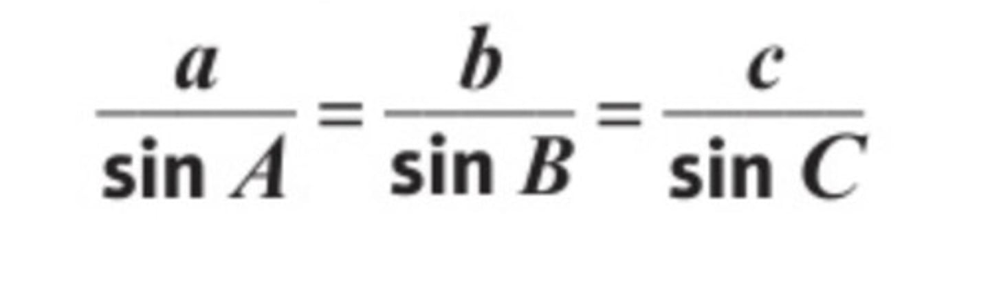 <p>(Can also be used the other way round i.e. sinA/a = sinB/b etc)</p>