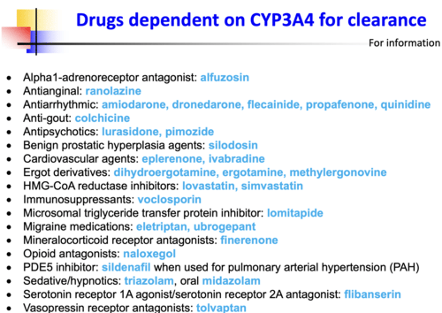 <p>Interaction with the CYP3A4 inhibition and metabolism.</p><p>- CYP3A4 inducers decrease efficacy of paxlovid.</p><p>- CYP3A4 inhibitors increase the risk of toxicity of paxlovid.</p><p>- Drugs dependent on CYP3A4 for clearance can accumulate and become toxic.</p><p>Protease Inhibitor </p>