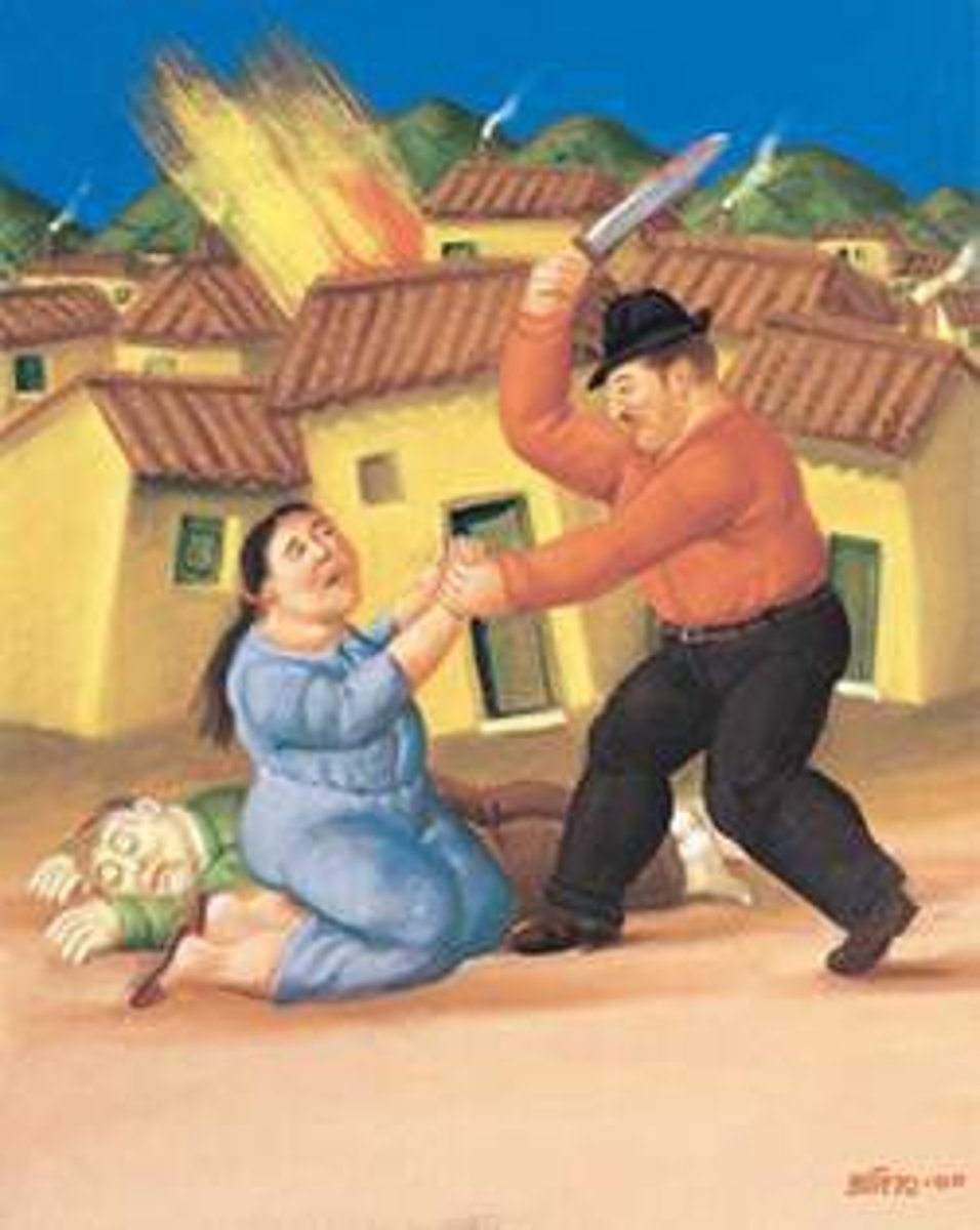 <p>die Gewalt (Die Gewalt in diesen Stadtvierteln ist ein Problem.)</p>