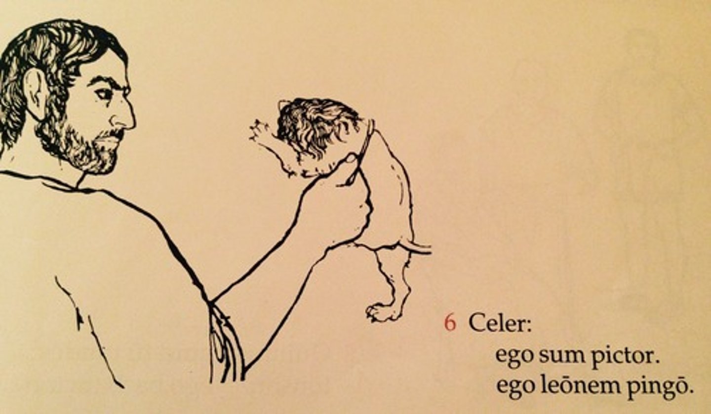 <p>I am a painter.</p><p>I am painting a lion.</p>