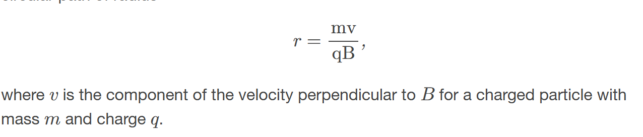 <p><span><span>Magnetic force can supply centripetal force and cause a charged particle to move in a circular path of radius</span></span></p>