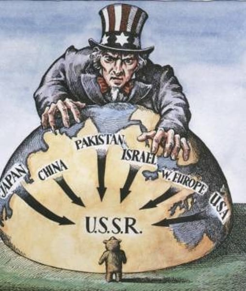 <p>A U.S. foreign policy adopted by President Harry Truman in the late 1940s, in which the United States tried to stop the spread of communism by creating alliances and helping weak countries to resist Soviet advances.</p>