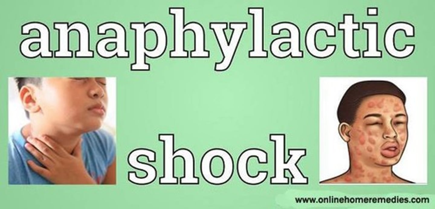 <p>a severe allergic reaction that can restrict and swell a person's chest cavity and cause death.</p>