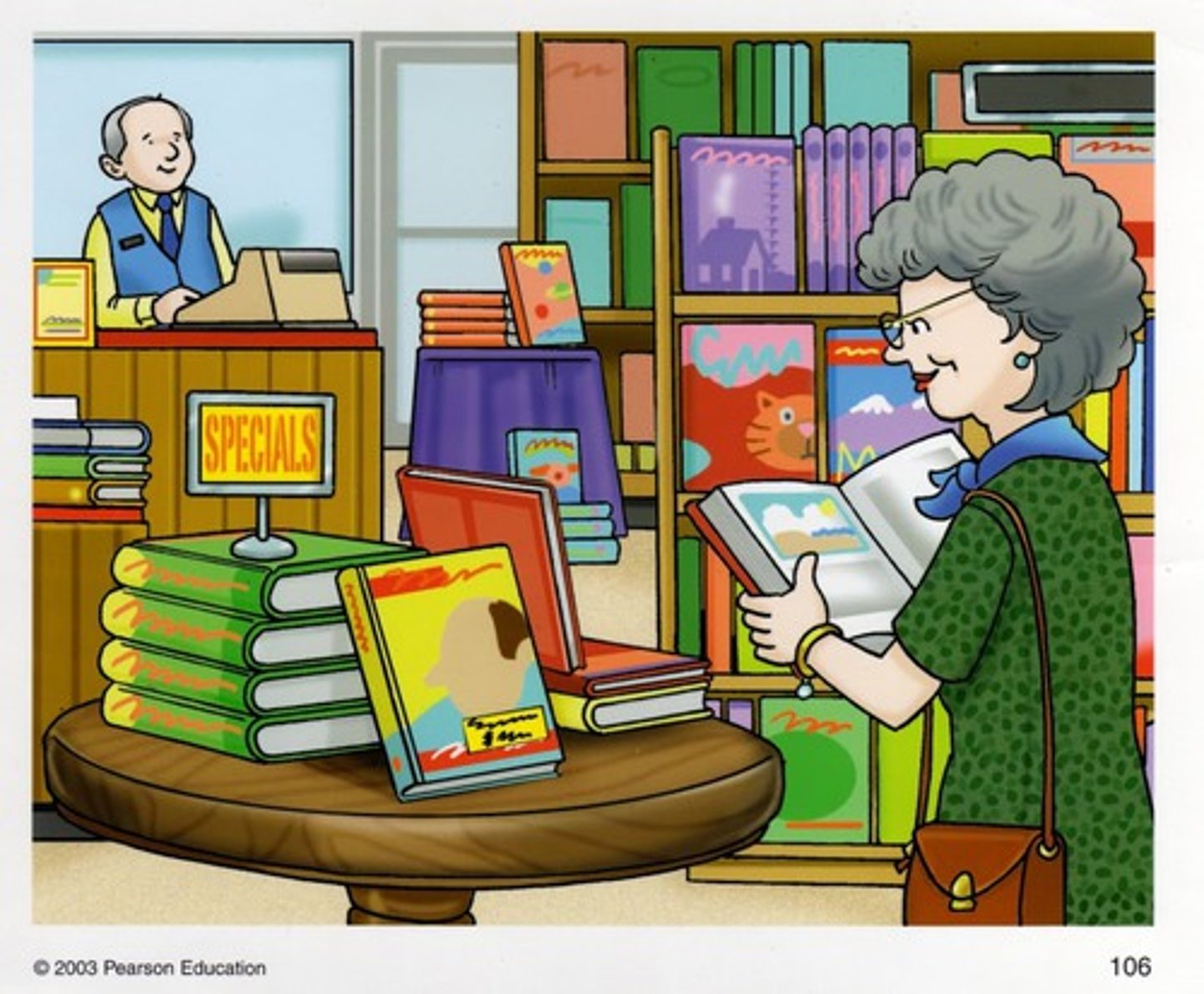 <p>la persona que compra en una librería</p>