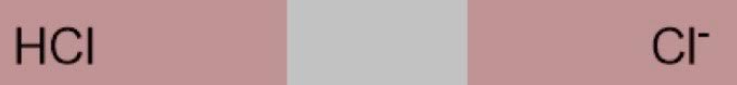 <p>Hydrochloric acid, Chloride ion</p>