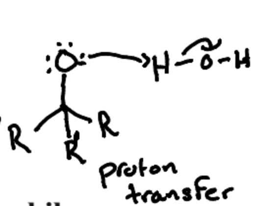 <p>The formation of an alcohol by protonation with water after the nucleophilic addition to the carbonyl compound. </p>