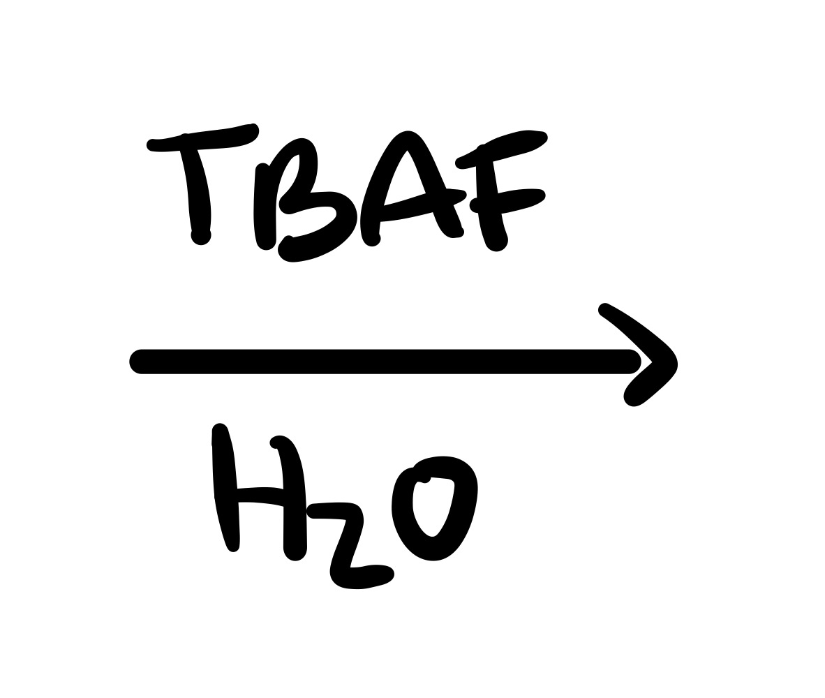 <p>TBAF, H2O - OTMS is replaced with OH</p>