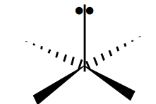 <p>Name the 3D shape (single pair of e<sup>-</sup> at the bottom)</p>