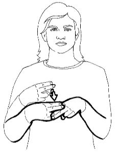 <p>With both hands in the &quot;H&quot; sign, tap one on top of the other</p>