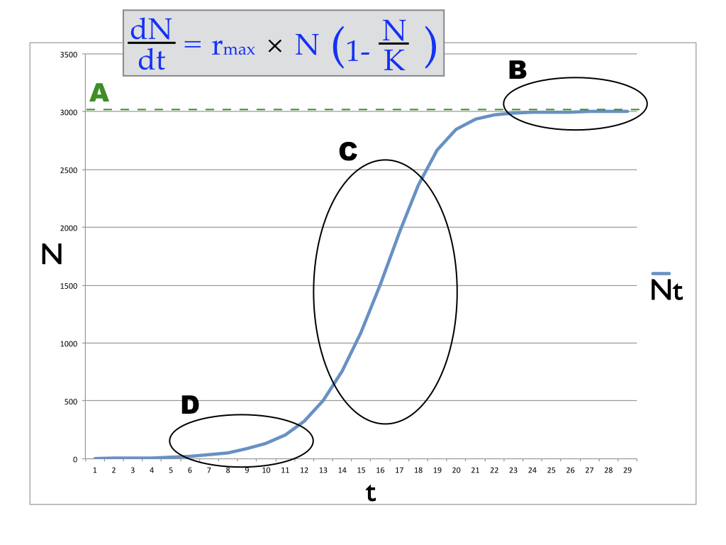 <p><span>What happens to the population growth rate as the value of N approaches that of K</span></p>