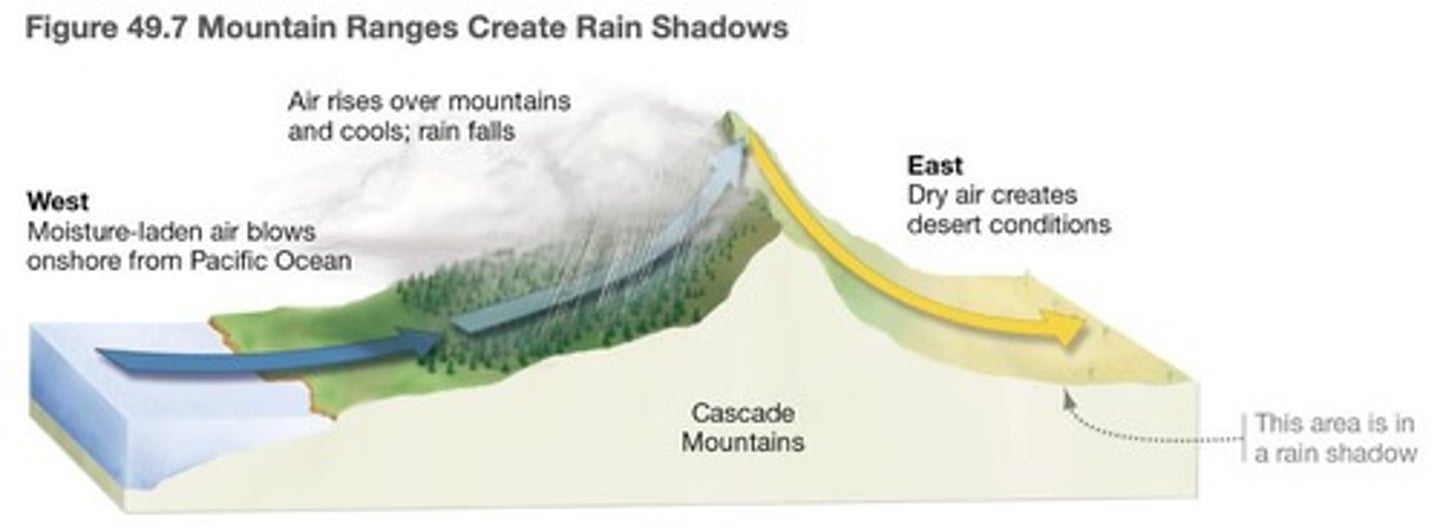 <p>Affect precipitation through orographic lift.</p>