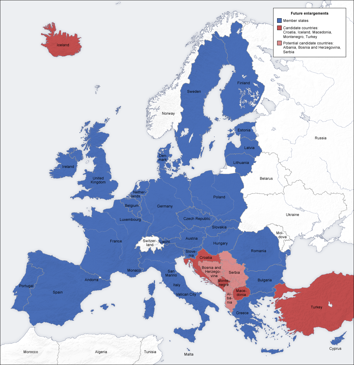 <p><span>Political and economic union of 27 European countries that promotes cooperation, integration, and the free movement of people, goods, and services</span></p>