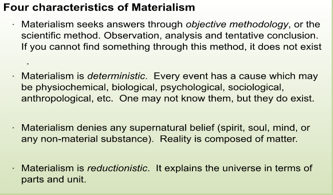 Characteristics of Materialism