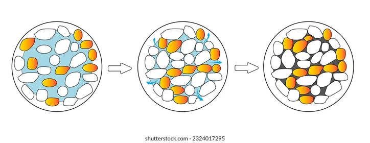 <p>It is the set of physicochemical phenomena which transform a sediment into a coherent rock: the sedimentary particles are cemented to each other.</p>