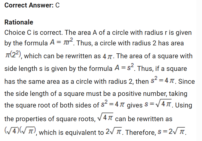 <p>if you get an answer with a square root like 2pie square root you have to split the square roots up and solve it</p>
