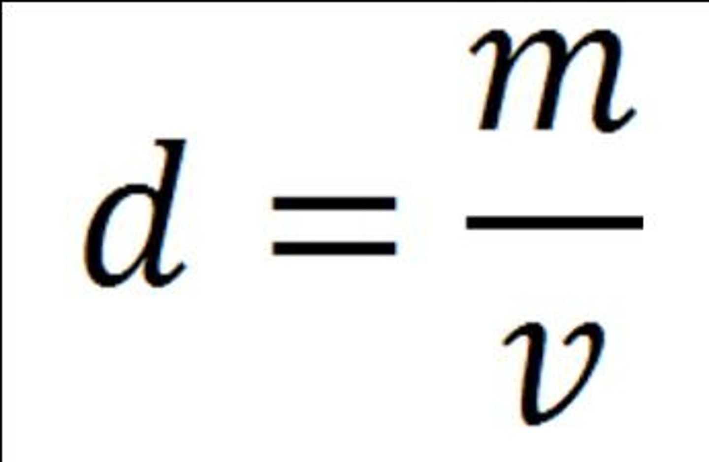 <p>the ratio of mass to volume</p>