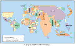 size of country is determined by population, not by actual size