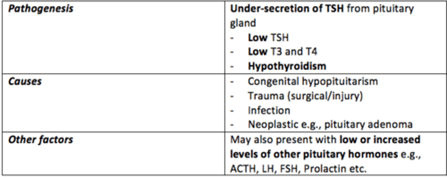 <p>Condition of diminished hormone secretion from the anterior pituitary gland</p>