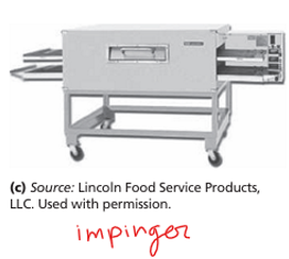 <p>Conveyorized gas-fired or electric oven that cooks products quickly at high temperatures from the top and bottom</p>