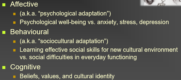 <ul><li><p>affective </p></li><li><p>behavioural</p></li><li><p>cognitive </p></li></ul>
