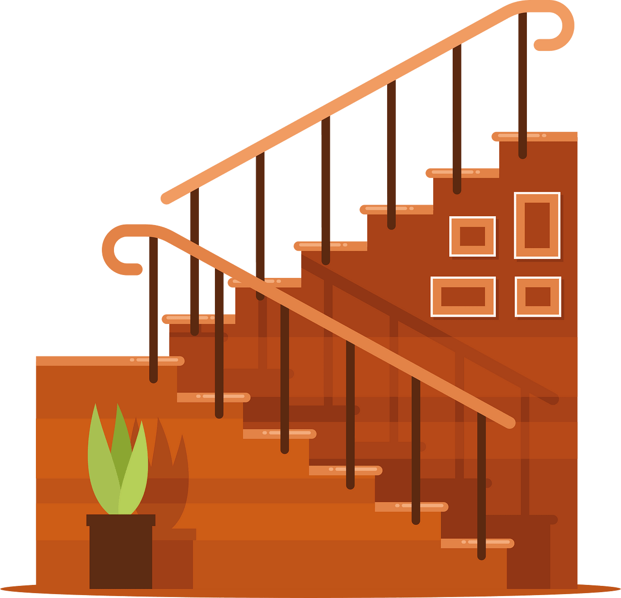 <p>[Noun] A set of steps leading from one level to another. [楼梯]</p>
