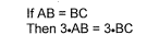 If a = b, then ac = bc (multiply the same thing to both sides of equation)
