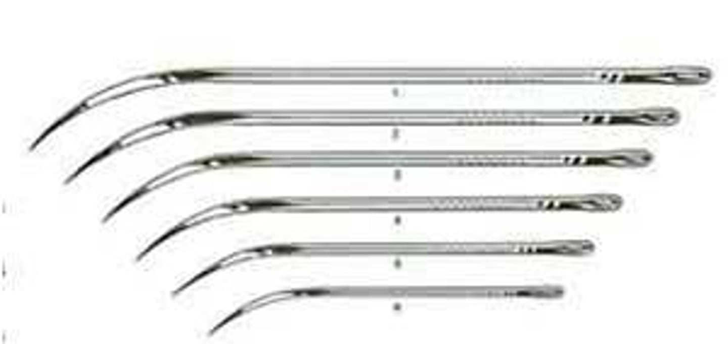 <p>penetrate tough tissues and suturing skin</p>
