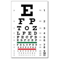 <p>a distance visual acuity test which determines the smallest letters that can be read on a chart from a distance of 20 feet away</p>