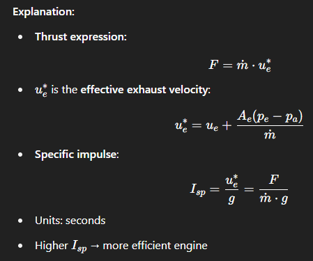 <p>It measures engine efficiency: how much thrust you get per unit of propellant mass flow. </p>