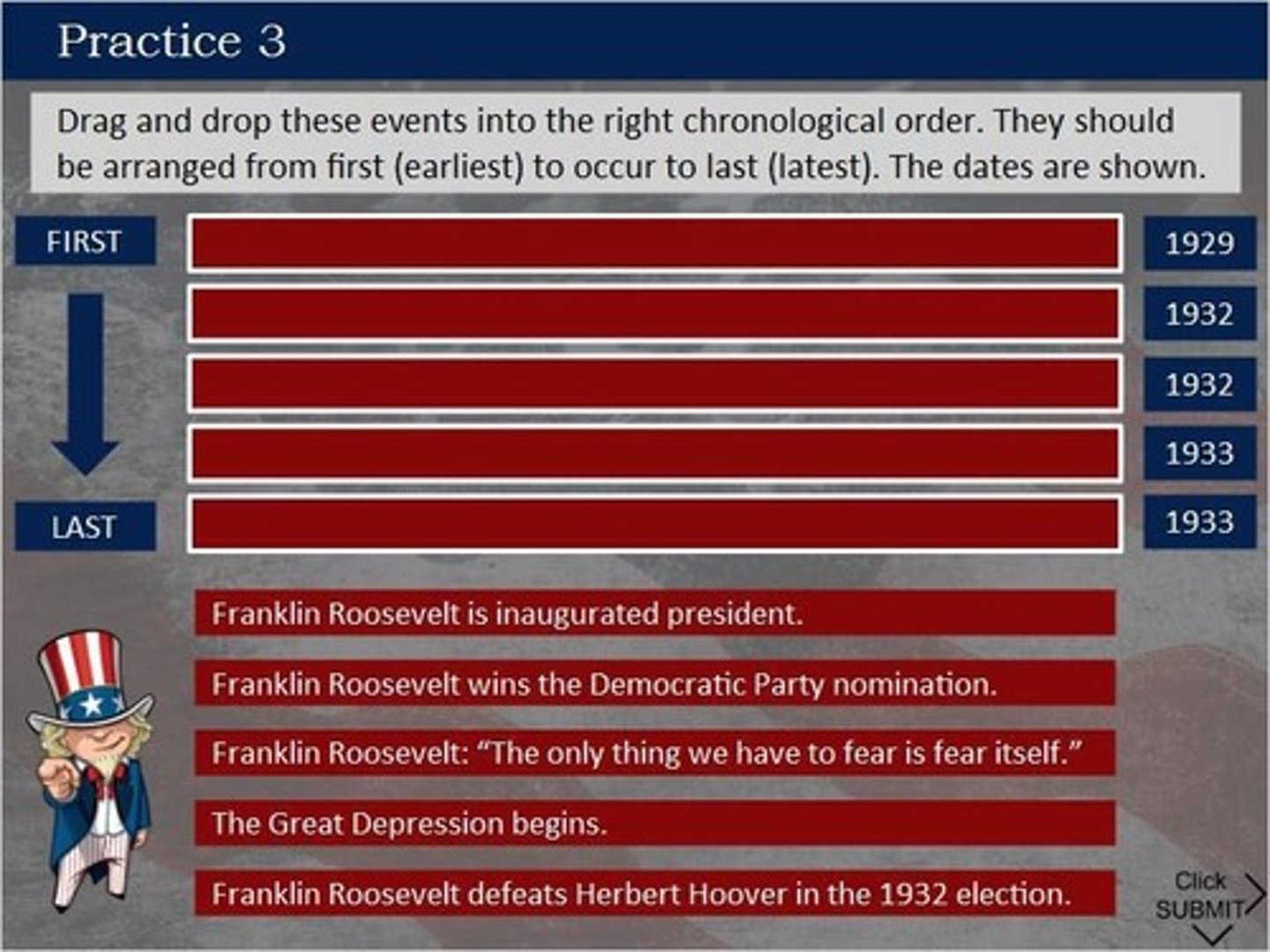 <p>Initial period of Roosevelt's presidency with significant reforms.</p>