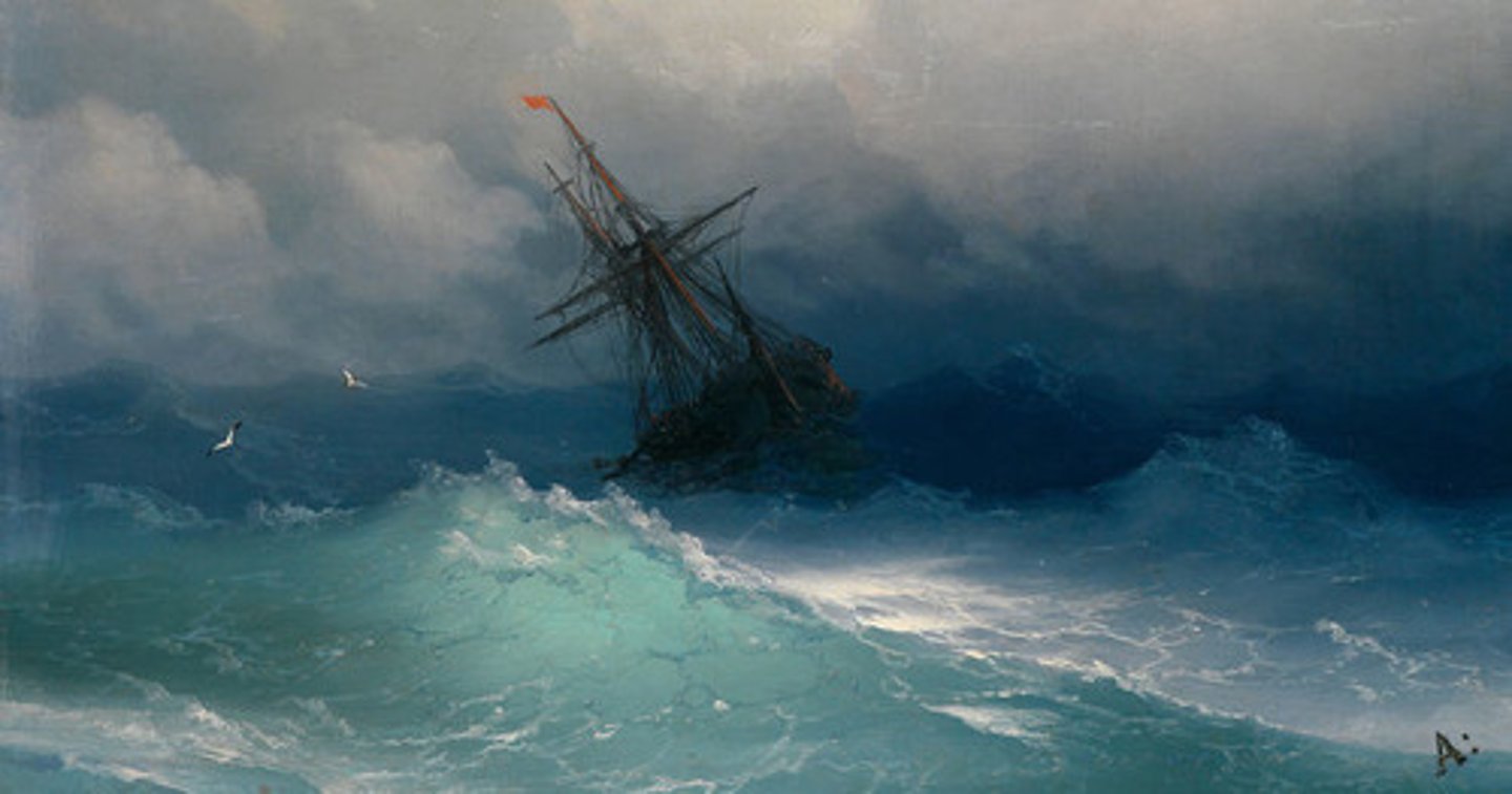<p>la houle de la mer (sea surge and swell)</p>