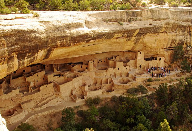 <p>154 - Mesa Verde cliff dwellings. Montezuma County, Colorado. Ancestral Puebloan (Anasazi). 450–1300 C.E. Sandstone</p>