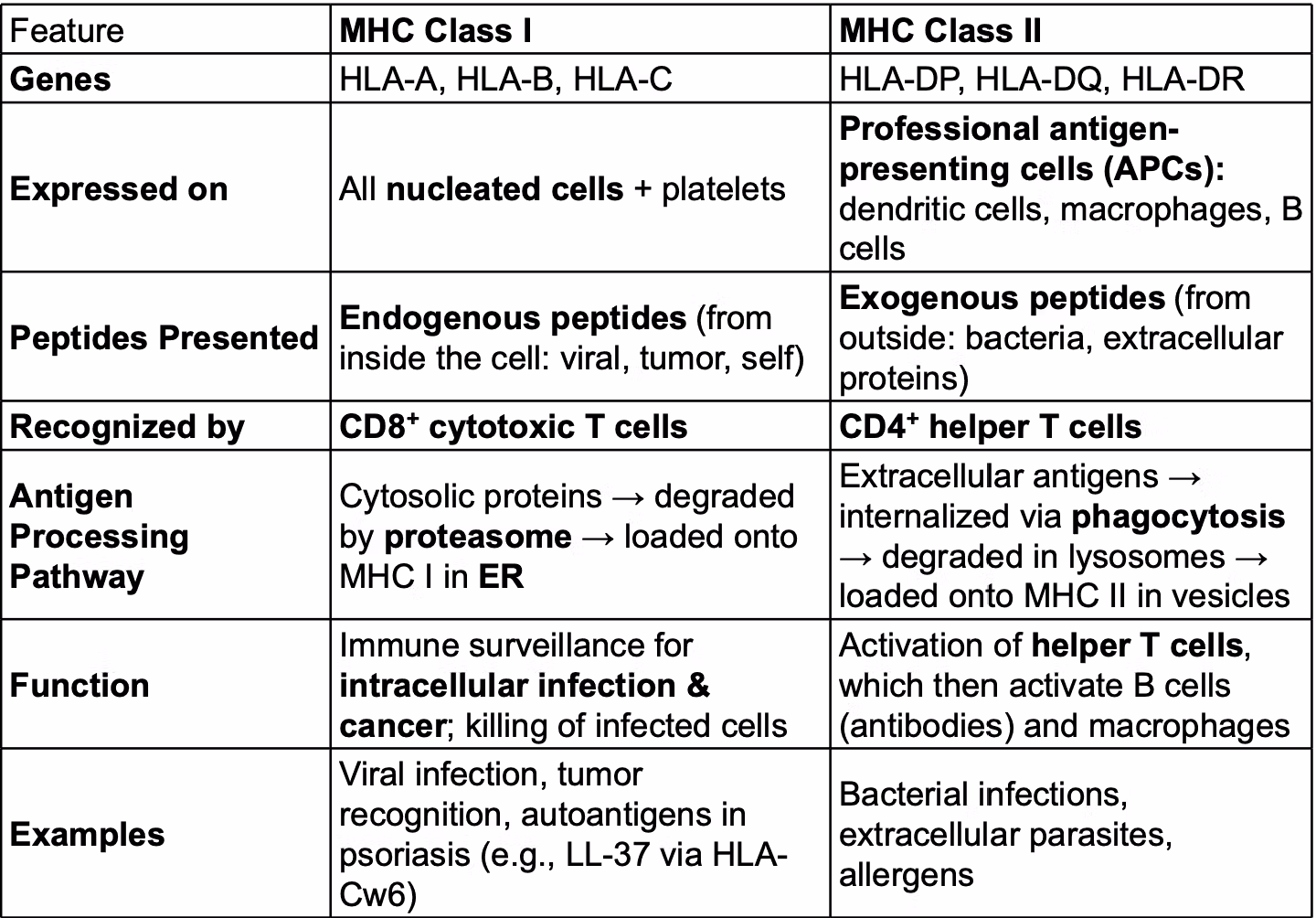 <p>MHC I vs II</p>