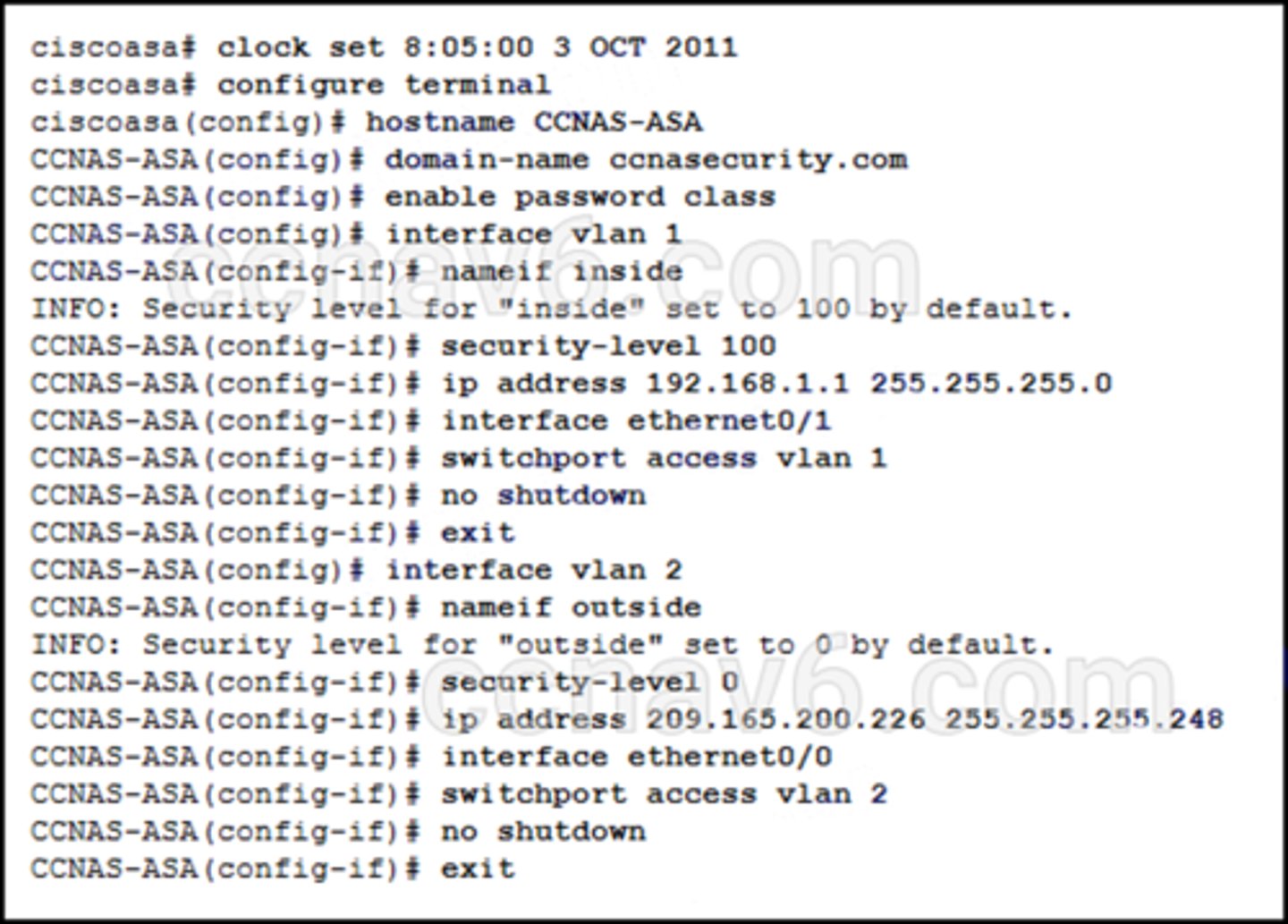 <p>Refer to the exhibit. A network administrator has configured NAT on an ASA device. What type of NAT is used?</p>