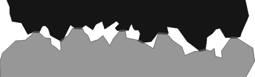 areas where surface bumpers stick together, are the source of friction