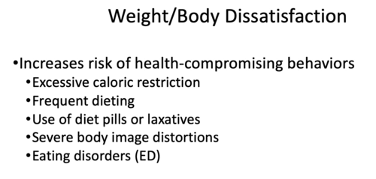 <p>weight/body dissatisfaction</p>