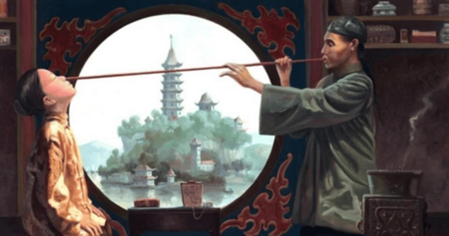 <p>Taking material from someone's smallpox pustule and introducing it into another person's body.</p>