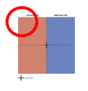 <p>It retains its spatial relation. </p>