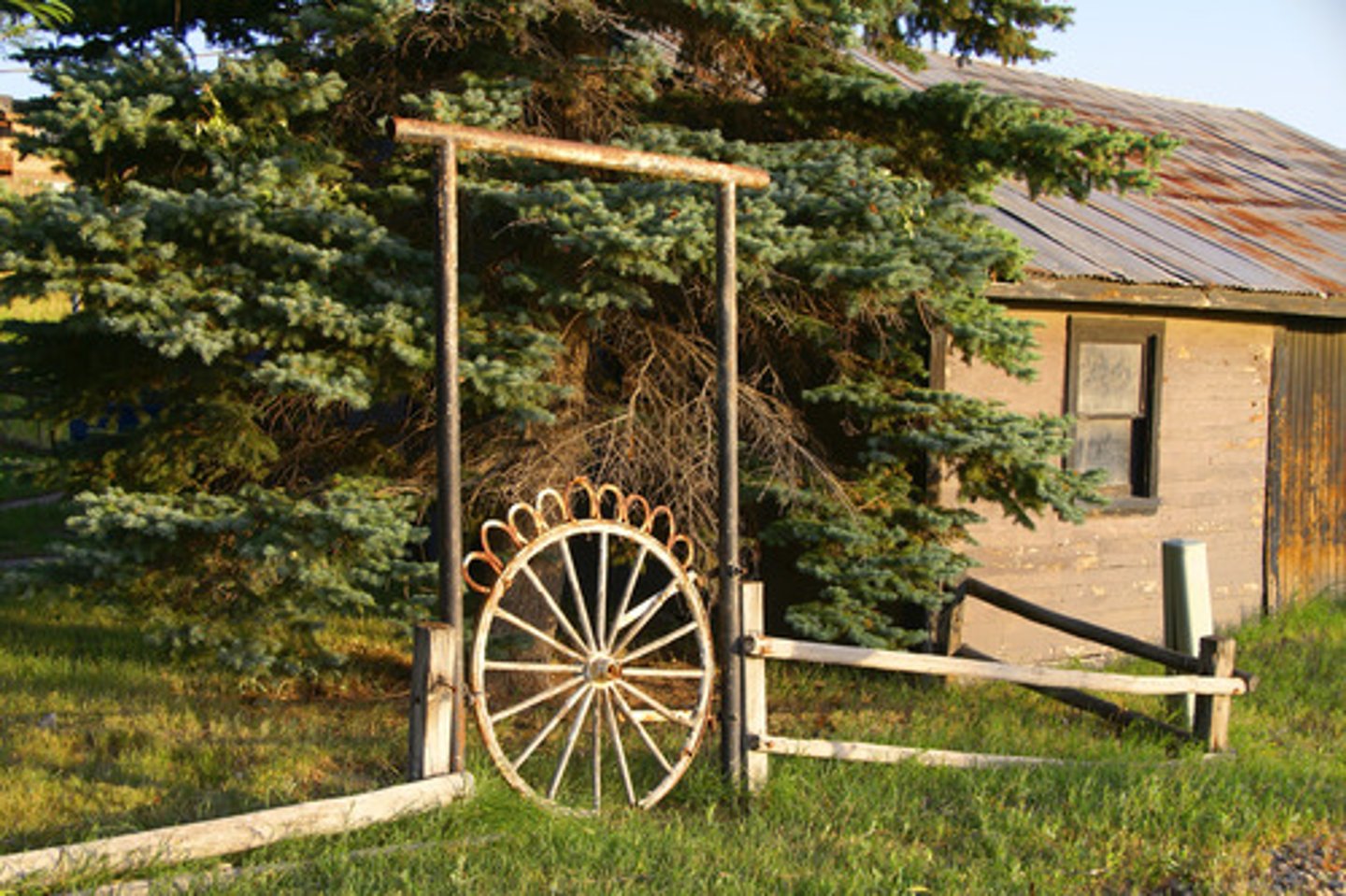 <p>characteristic of rural life; awkwardly simple and provincial ; a -- garden seat, a -- fence</p>