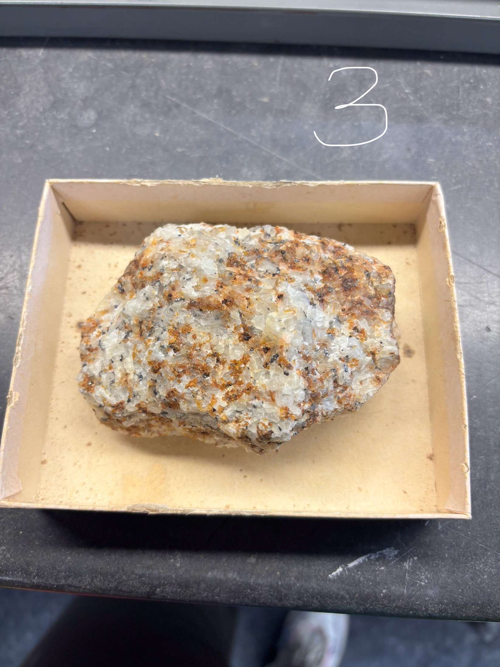 <p>Minerals Present ?</p><p>Overall texture ?</p><p>Rock Name ?</p>