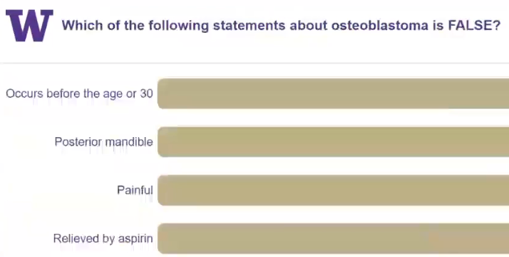 <p>Which of the following statemens about OSTEOBLASTOMA is <strong>FALSE</strong> </p>