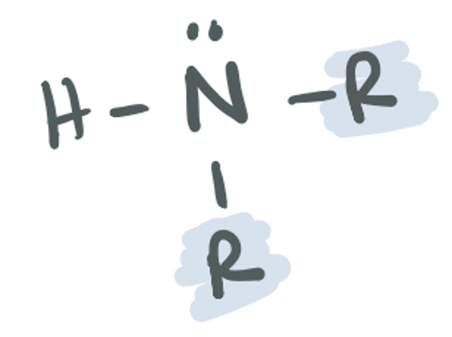 <p>based on the structure of ammonia, where 2 of the H atoms are replaced with a C group</p>