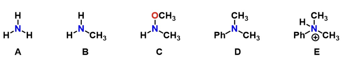 <p>Q2: Which of the following is an unsubstituted amine?</p>
