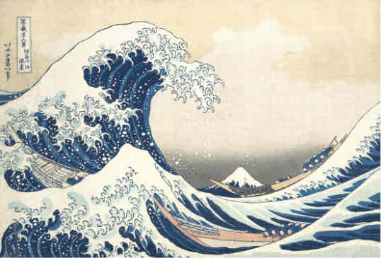 <p>katsushika hokusai, 1830-1833 CE, polychrome wood block print, ink, color, on paper </p>