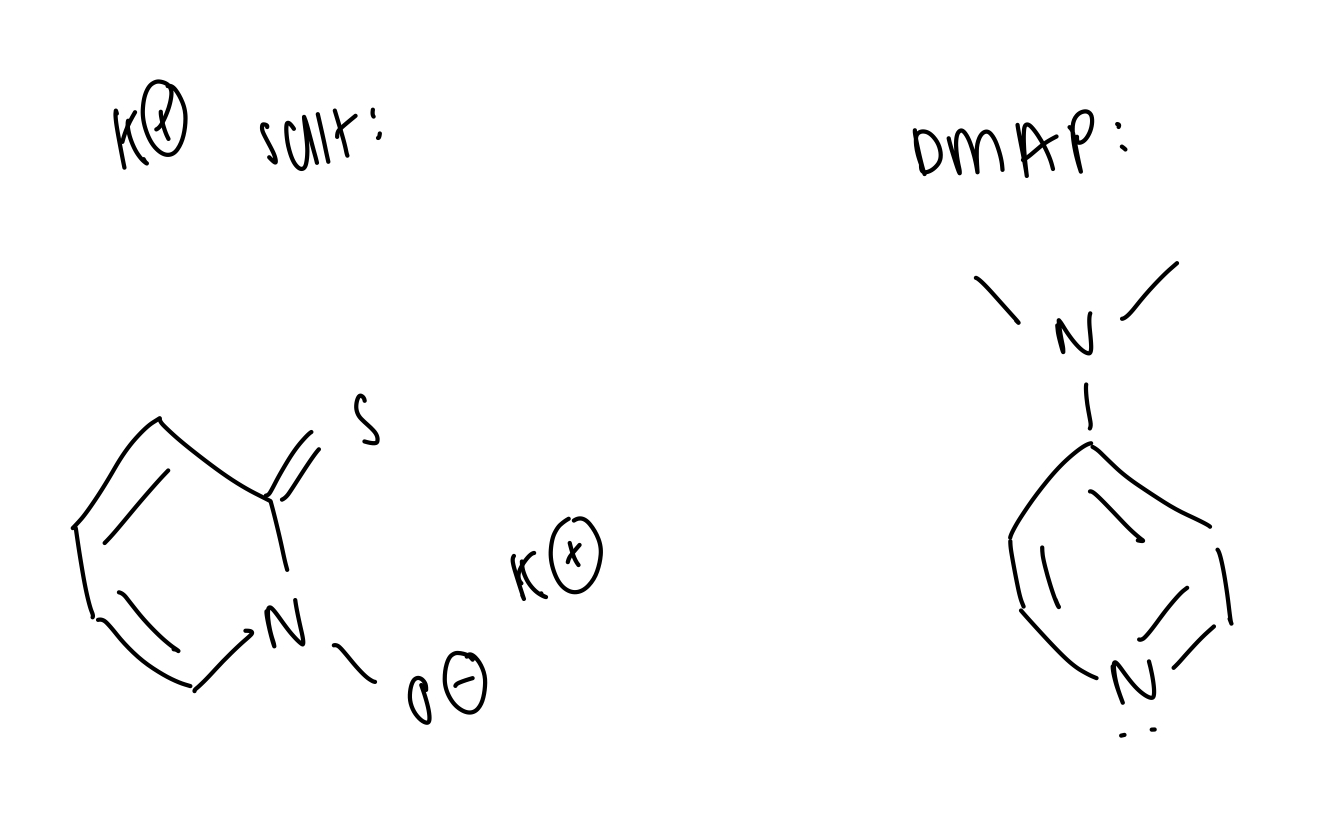 <p>DMAP = to replace Cl and make an even better LG</p><p>K salt = to displace the LG</p>