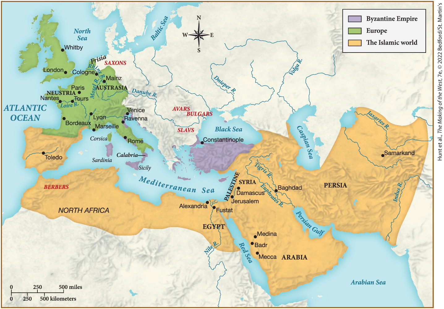 <p><span>According to this map, which of the following can be said about Islam by about 750?</span></p>