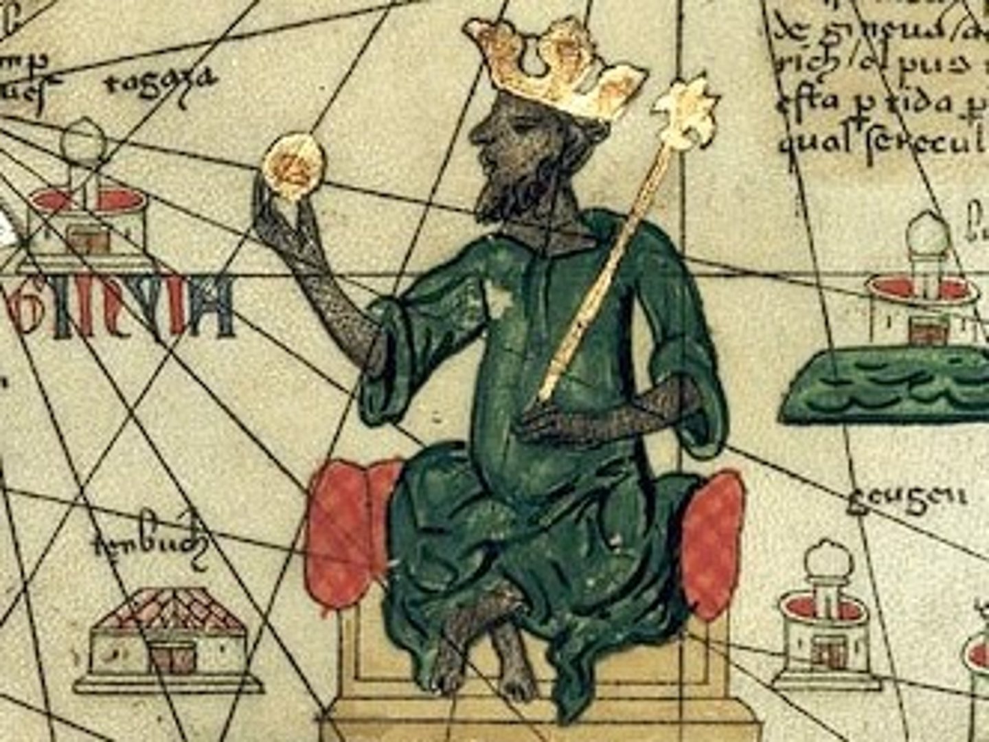 <p>Emperor of the kingdom of Mali in Africa. He made a famous pilgrimage to Mecca (1324) where he showered people with gold, his pilgrimage displayed the wealth of Mali to the world. Upon his return he established religious schools in Timbuktu, cementing support for Islam in Mali.</p>