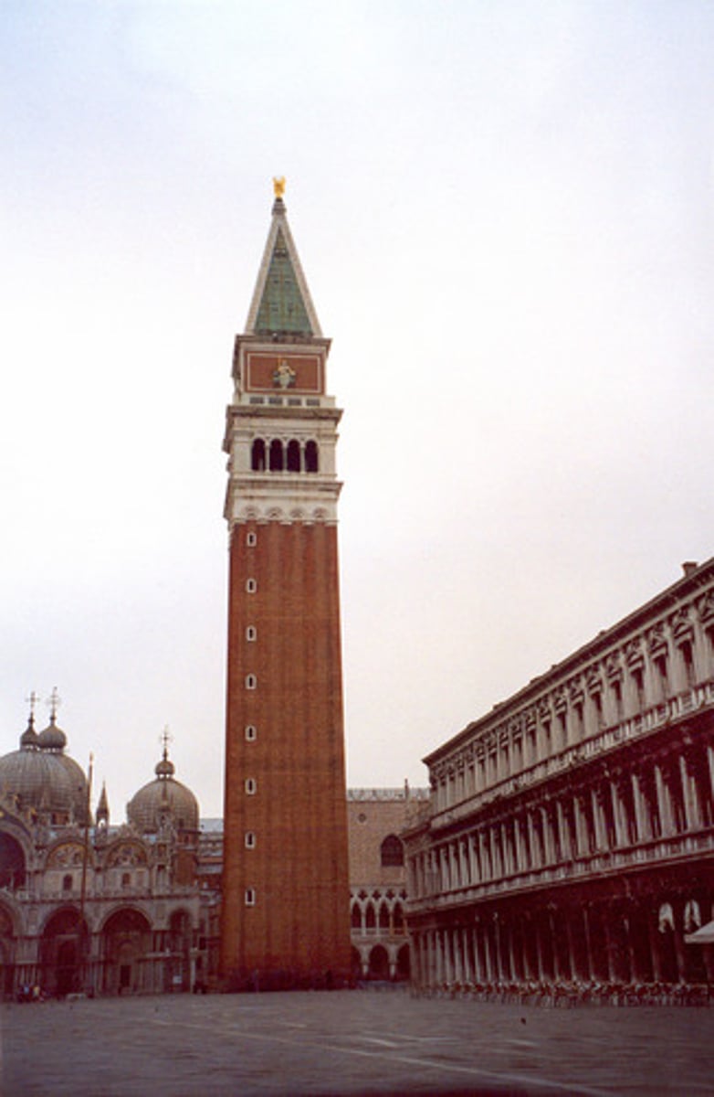 <p>an Italian bell tower, especially a freestanding one.</p>