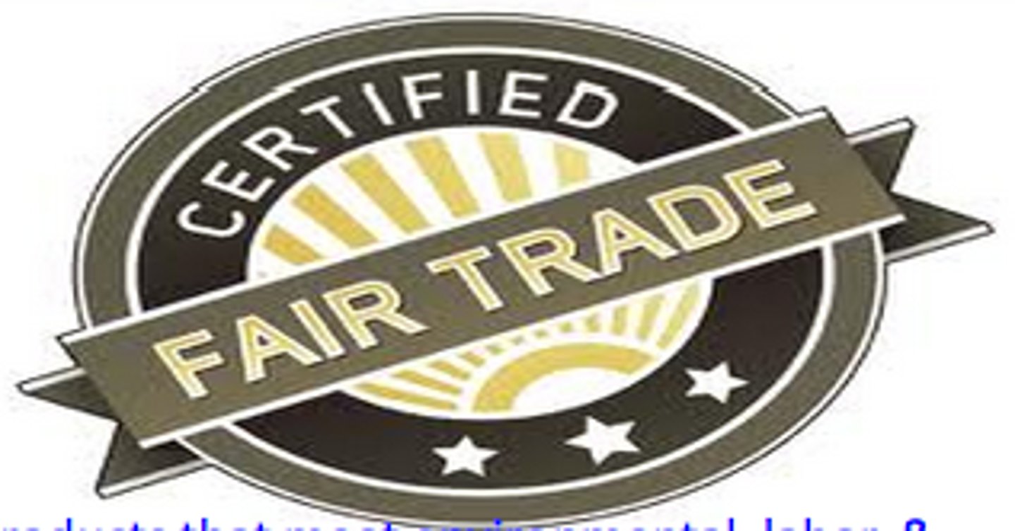 <p>an alternative method of international trade which promotes environmentalism, fair wages, alleviation of global poverty and a fair price for growers</p>